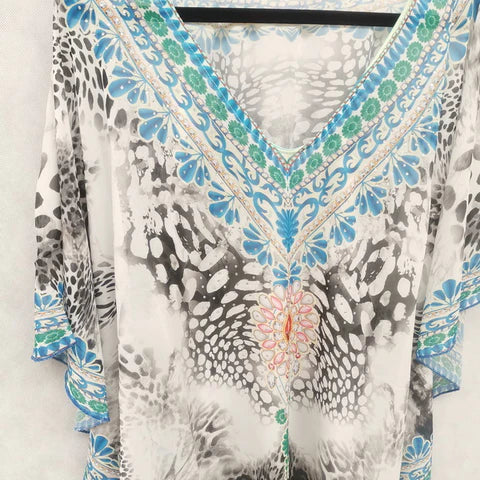 X-Large Hand Embellished Kaftan Top Free Size