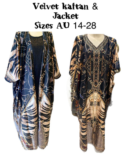 Gorgeous Embellished Maya Velvet Silk Kaftan Jacket