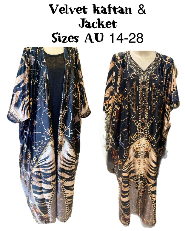 Gorgeous Embellished Maya Velvet Silk Kaftan Jacket