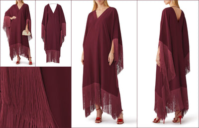 Fringed Formal  MIDI Coco Bella Silk Blend kaftan Maxi