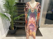 Mia Sheer Beach Hand Embellished Kaftan Mid length Free Size