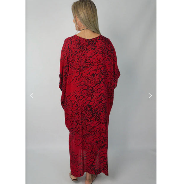 Red Maya Rayon Kaftan 12-26