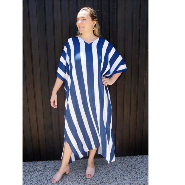 Blue white Maya  Kaftan 12-26